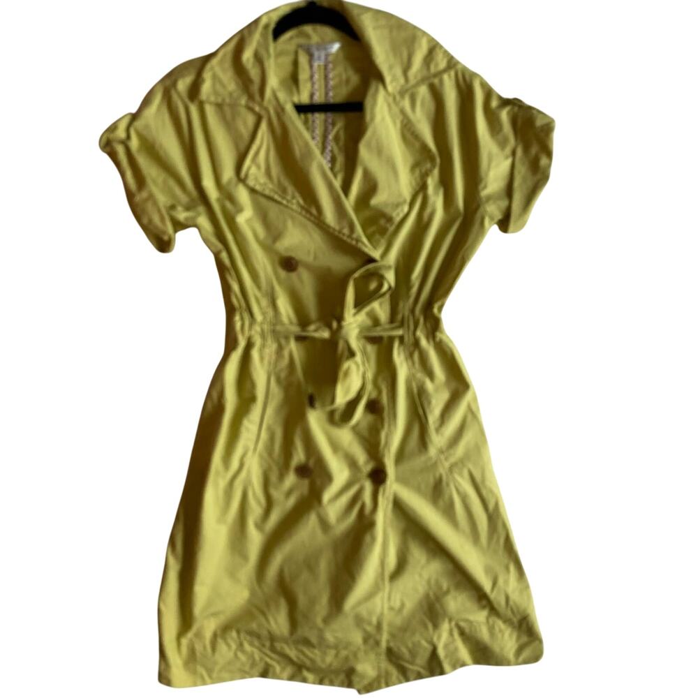 Cabi Green Safari Trench Coat Dress Size Medium